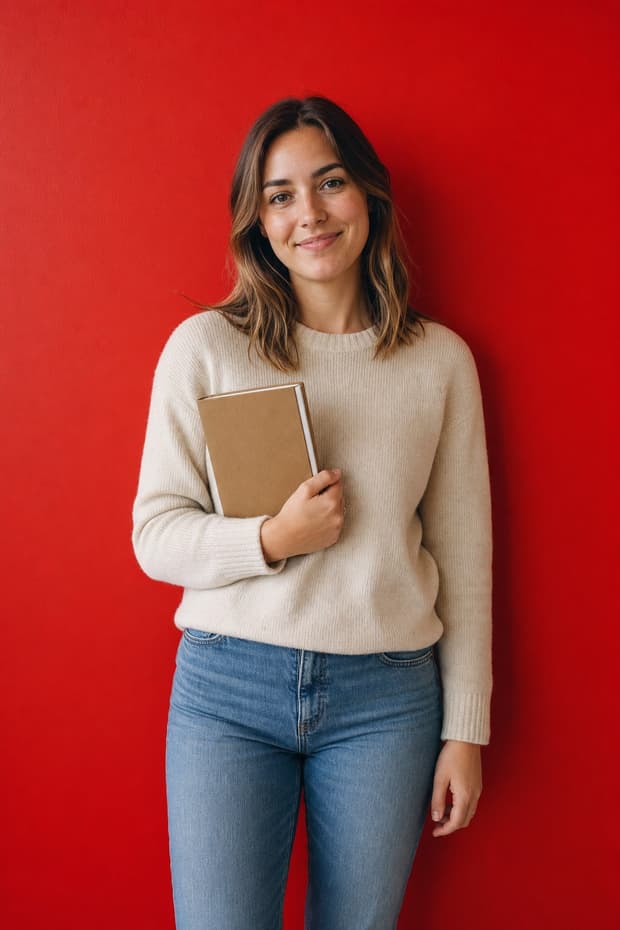A new travel advisor holding a notebook